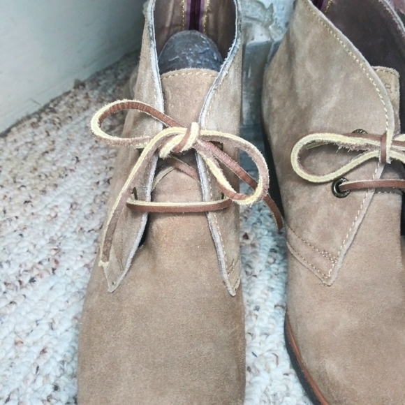 Sperry Harlow Taupe Suede Lace-Up Wedge Bootie - Picture 8 of 14